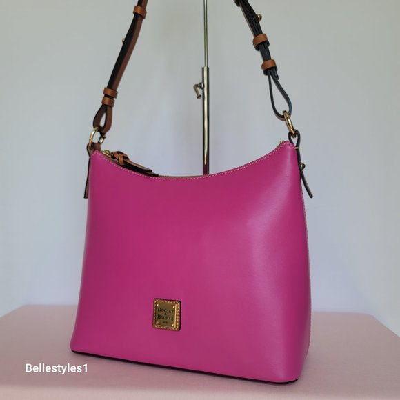 DOONEY & BOURKE Wexford Smooth Leather Hobo Shoulder Bag-Magenta color 🎈$169. - Picture 4 of 16